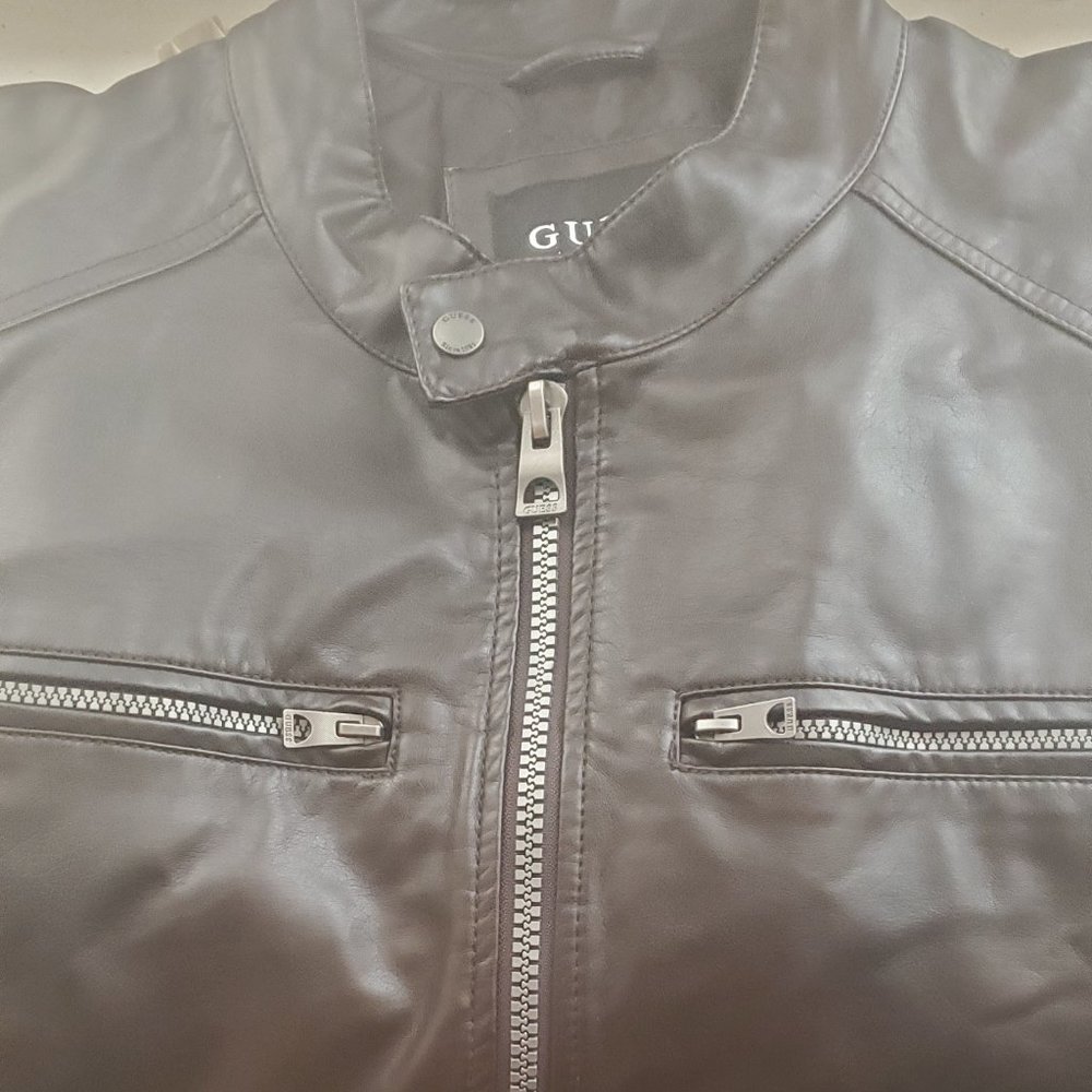 Guess Men's Soft Leather Jacket